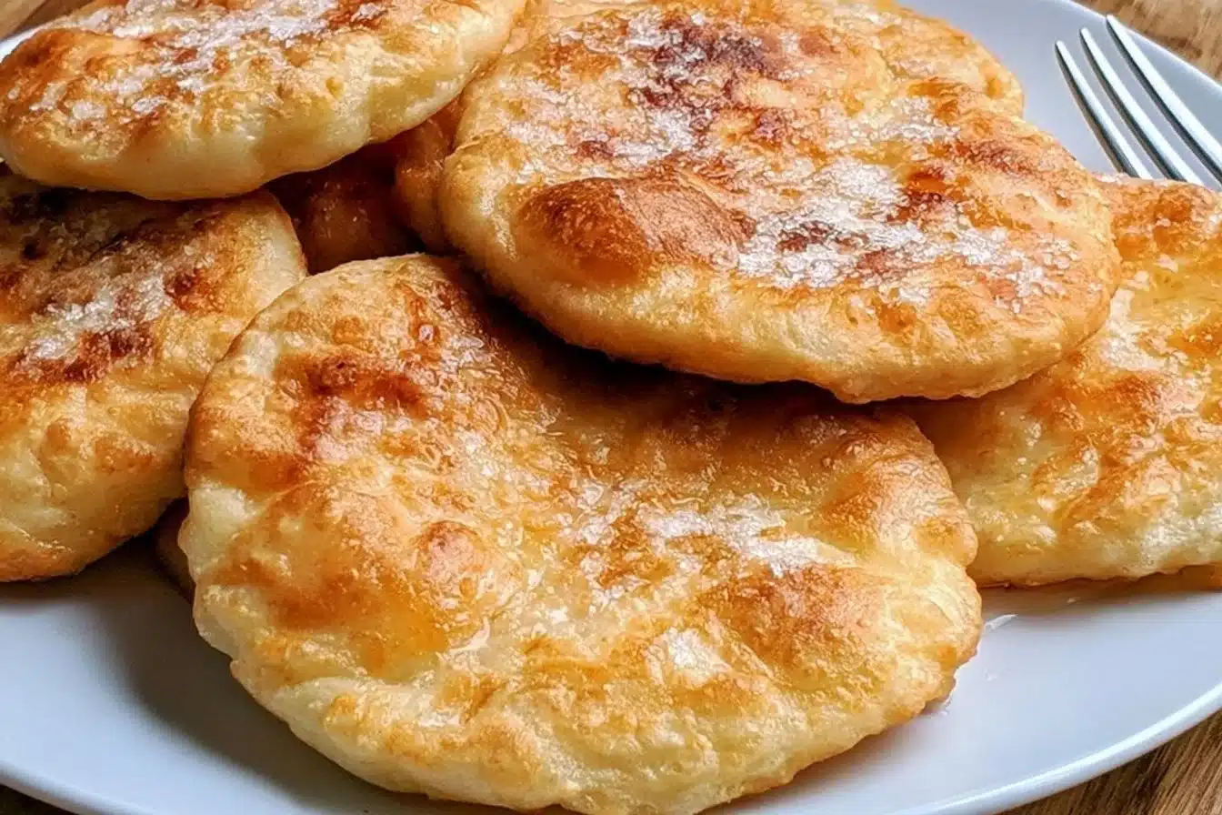 Gluten free fry bread recipe served on a rustic wooden table.