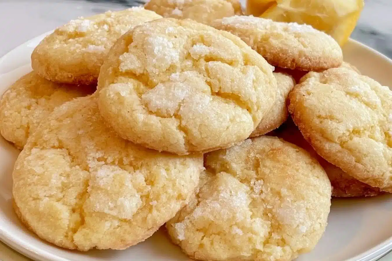 Gluten-free dairy-free lemon cookies fresh out of the oven