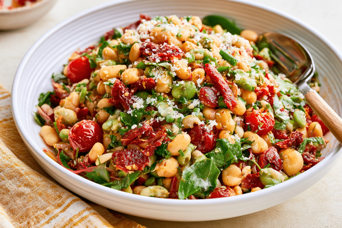 Gluten-Free Sun-Dried Tomato Dense Bean Salad Recipe