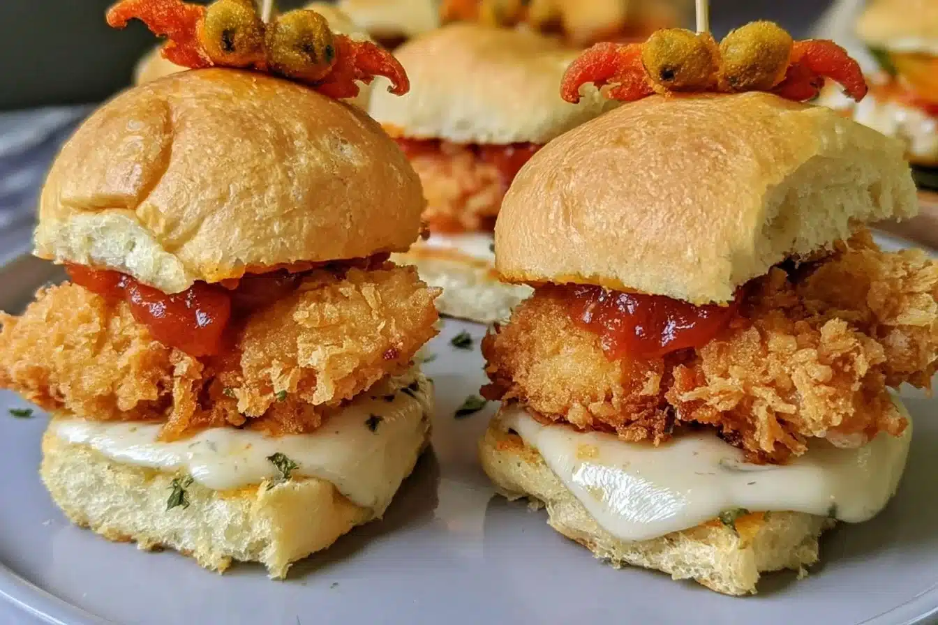 Halloween Chicken Parm Sliders with spooky presentation for a festive party.