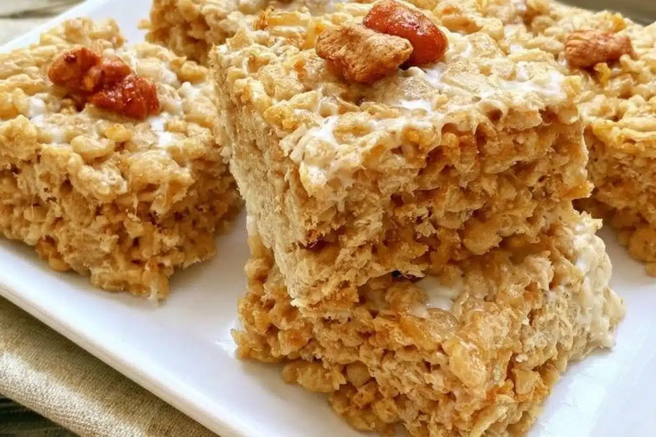 Halloween Pumpkin Rice Krispie Treats - Gluten-Free and Vegan No Marshmallows