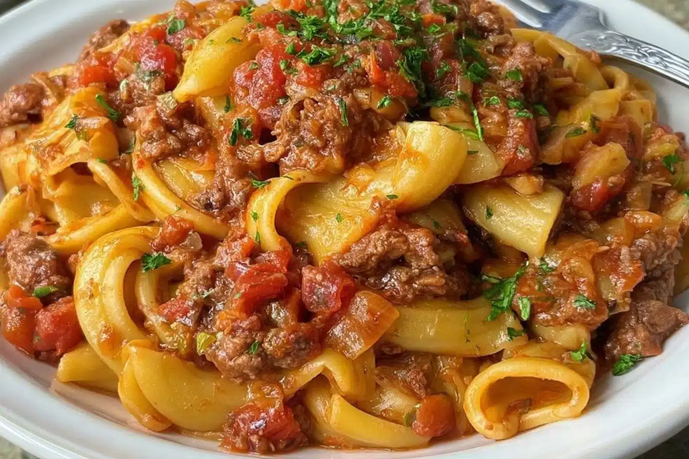 Delicious high-protein taco pasta in a one-pot meal