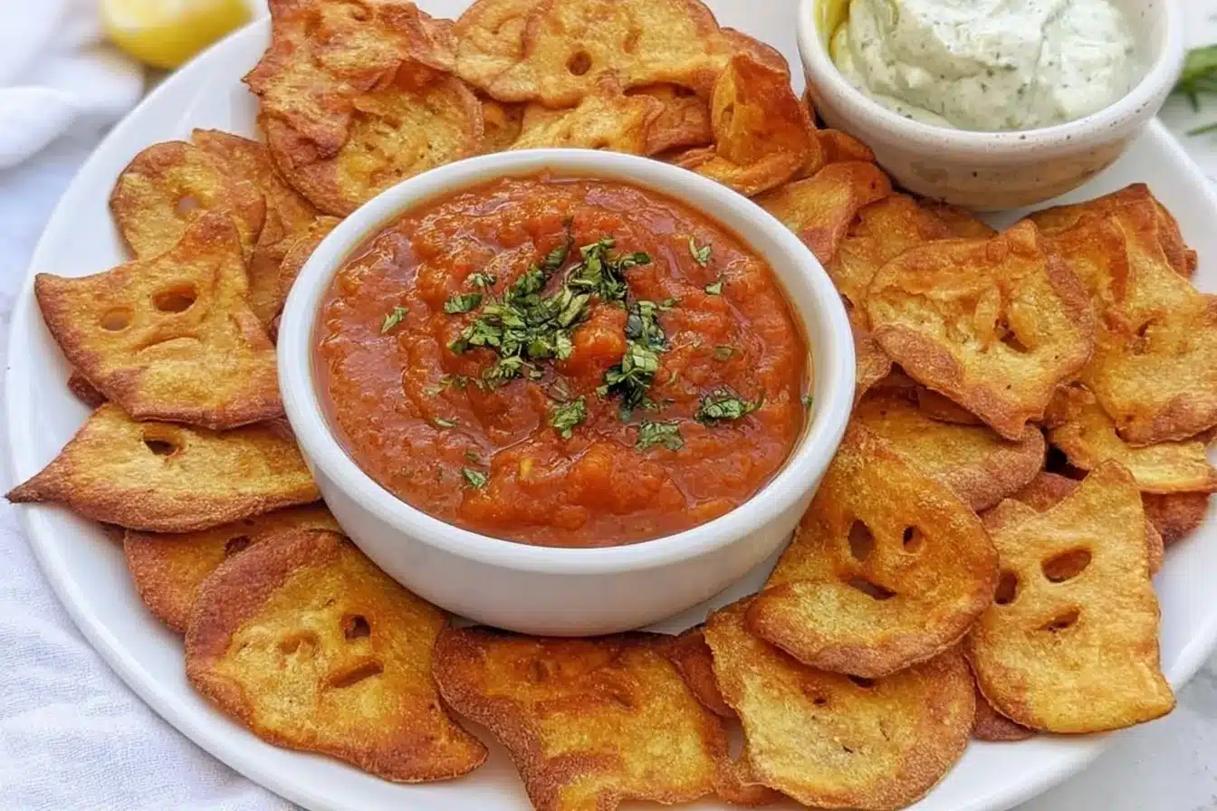 Baked Halloween chips in spooky shapes, gluten-free and paleo-friendly snack