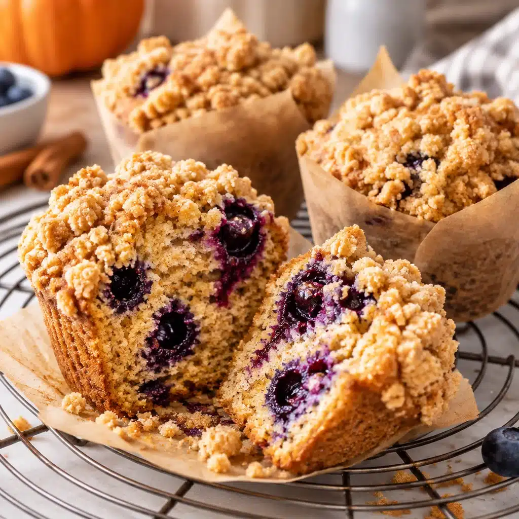 Delicious glutenfreie Pumpkin Muffins with a crispy streusel topping.