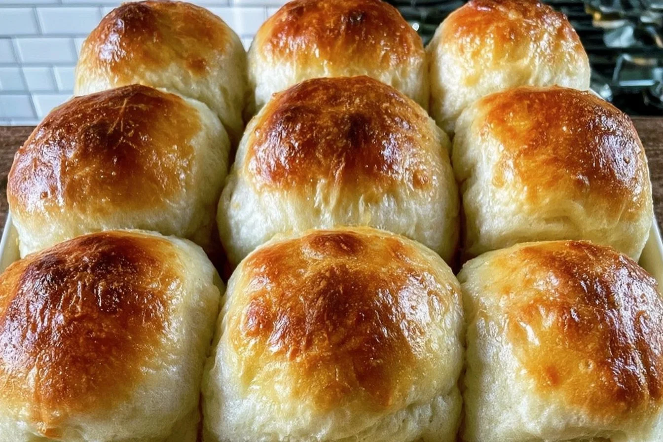 Freshly baked gluten-free dinner rolls on a wooden table.