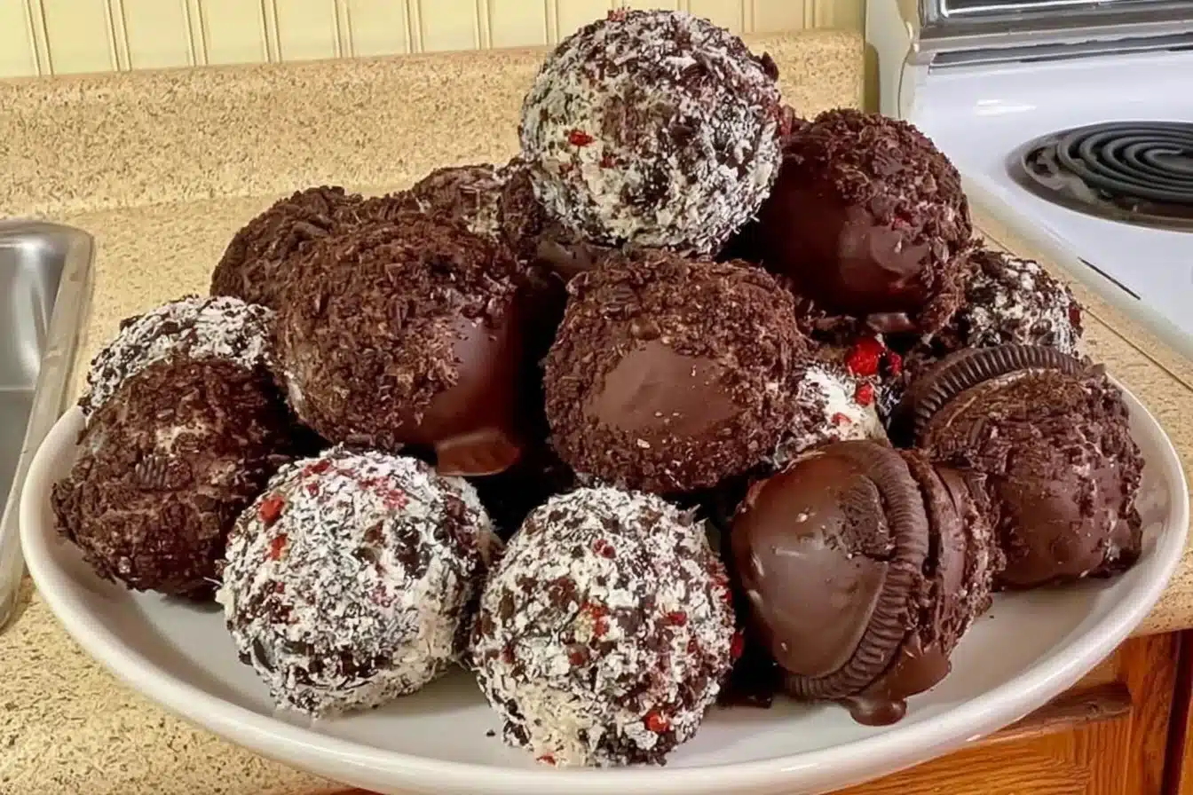 Delicious gluten-free Oreo truffles arranged on a plate
