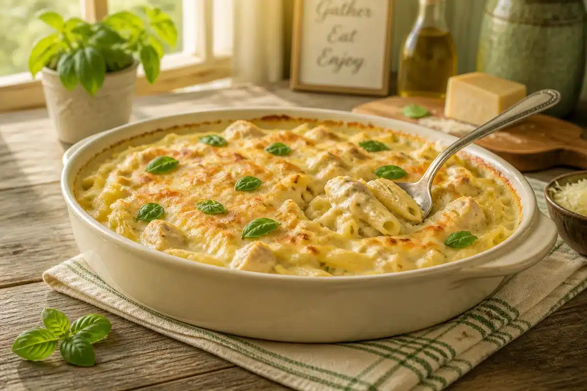 Easy Gluten Free Chicken Alfredo Bake