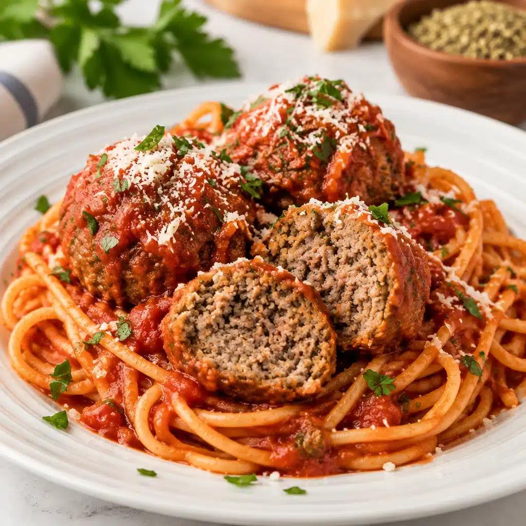Glutenfreie Mummy Meatballs served on a spooky Halloween themed plate.